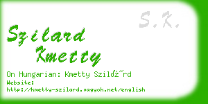 szilard kmetty business card